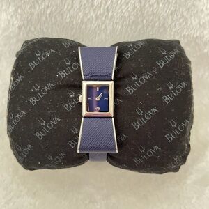 Kate Spade Blue Square Face Bow Watch